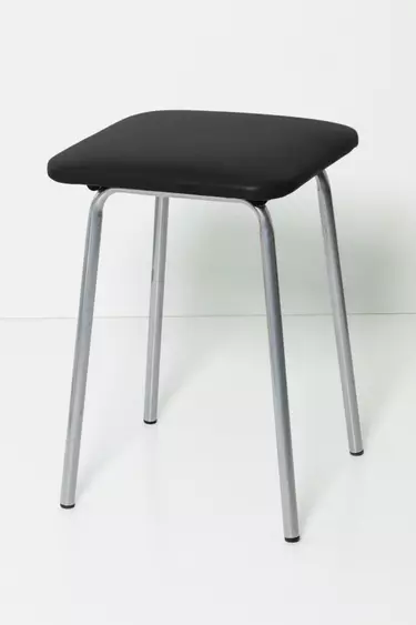 ТАБУРЕТ ЧЁРНЫЙ МЕТАЛЛИЧЕСКИЙ ПРАКТИК (серебро, С.-118)