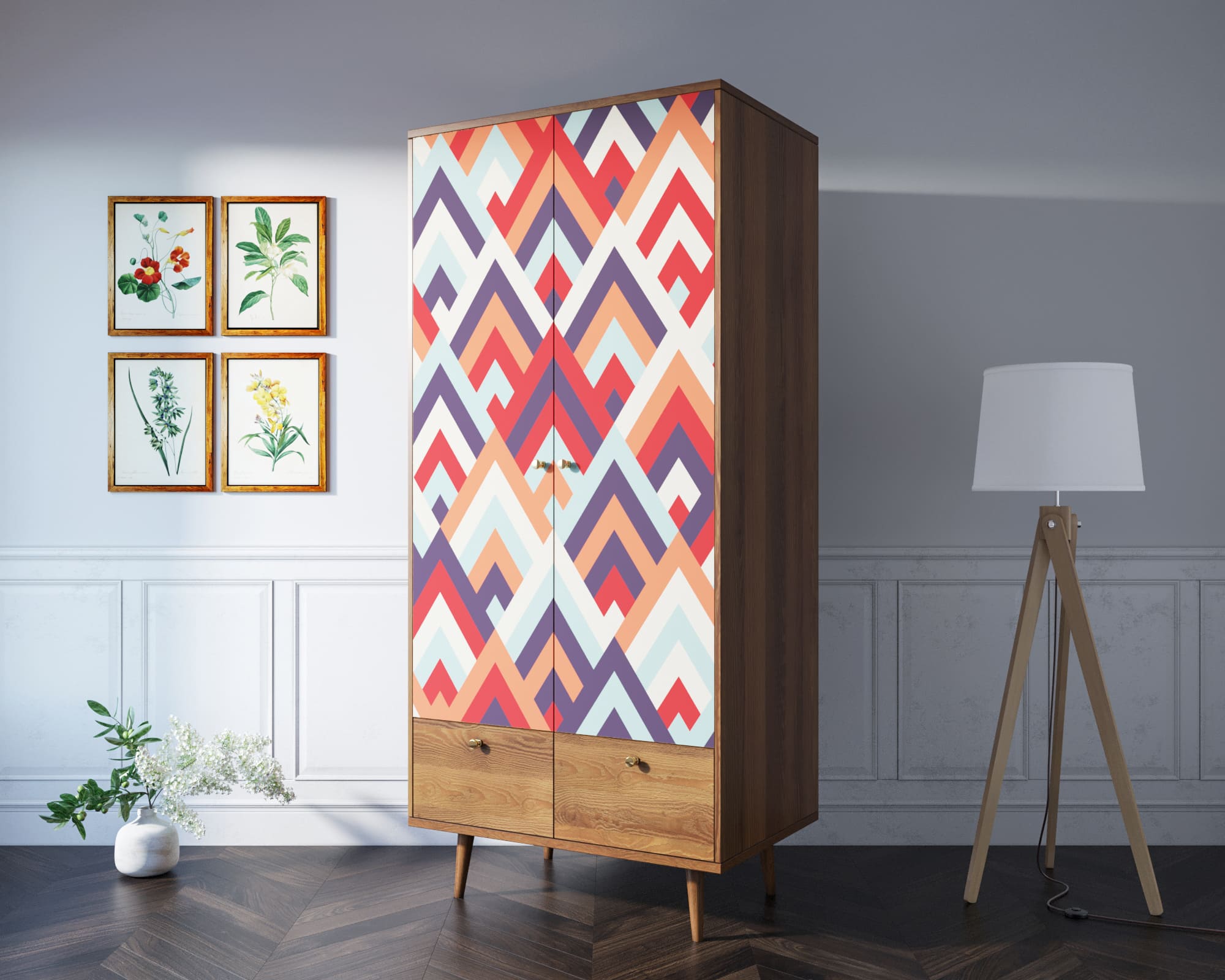 Шкаф двухстворчатый с 2 ящиками "Berber"