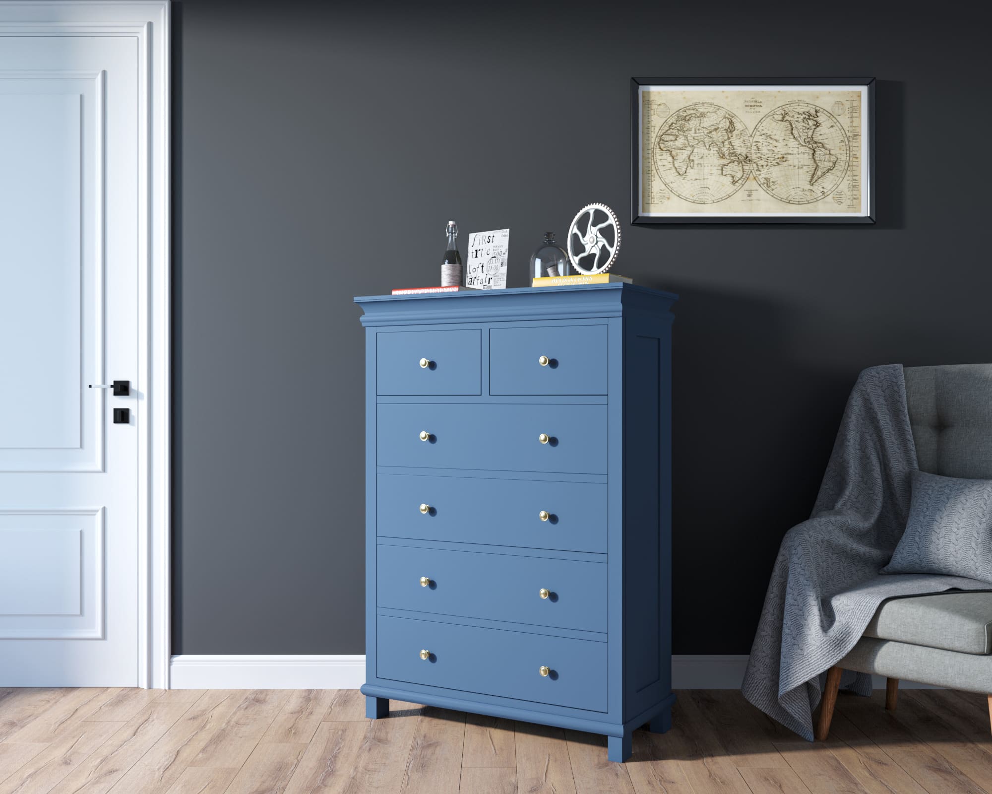 Комод с 6 ящиками высокий "Jules Verne"