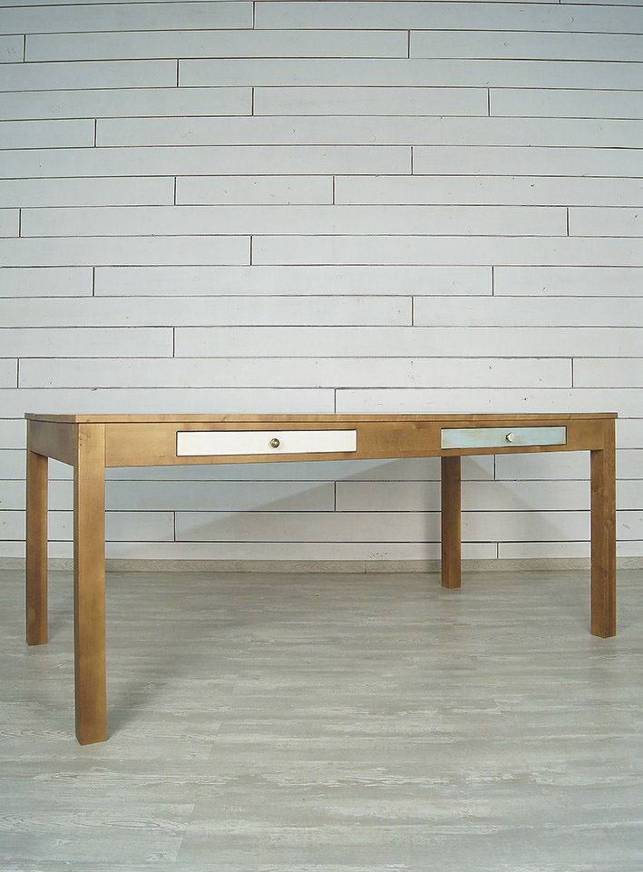 Стол 2 ящика темный "Aquarelle Birch" темный