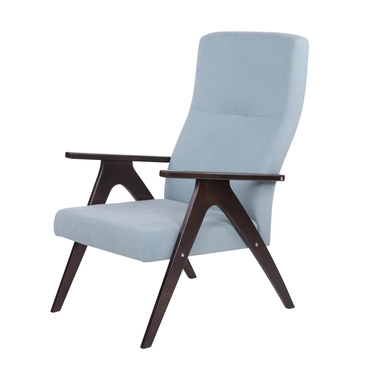  Кресло Оксола  фреш 11 голубой каркас  Орех