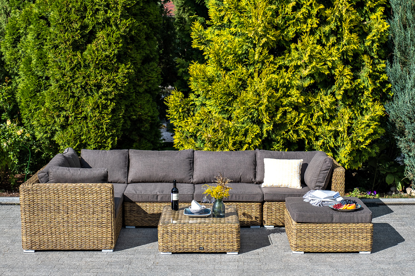 "Лунджи" журнальный столик плетеный (гиацинт), цвет соломенный